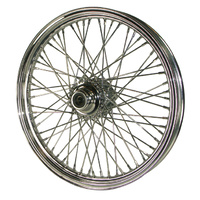 V-Factor 51650 Chrome Front 60 Spoke 21" x 2.15 w/3/4" Bearing Single Disc Fits Wide Glide Softail FXST & Dyna FXDWG 1984-99