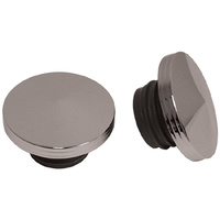 V-Factor 80076 Chrome Gas Cap Set Point 3/8" Thick Groove Style for All Models 1982-95