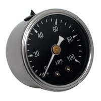 V-Factor 88004 Chrome with Black Face 100lb Oil Pressure Gauge 1/8-27npt 1 3/8" o.d Stainless Steel Body Universal use Custom Applications Sold Each