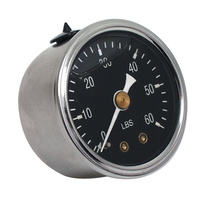 V-Factor 88014 Chrome with Silver Face 60lb Oil Pressure Gauge 1/8-27npt 1 3/8" o.d Stainless Steel Body Universal use Custom Applications Sold Each
