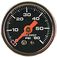 Auto Meter 88021 Black with Black Face 60lb Oil Pressure Gauge 1/8-27npt 1 1/2" o.d Universal use Custom Applications Sold Each