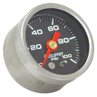 Auto Meter 88022 Black with Black Face 100lb Oil Pressure Gauge 1/8-27npt 1 1/2" o.d Universal use Custom Applications Sold Each