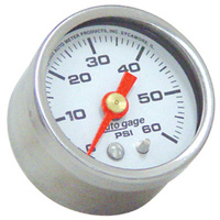 Auto Meter 88023 Chrome with White Face 60lb Oil Pressure Gauge 1/8-27npt 1 1/2" o.d Universal use Custom Applications Sold Each