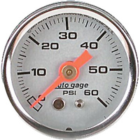 Auto Meter 88025 Black with Silver Face 60lb Oil Pressure Gauge 1/8-27npt 1 1/2" o.d Universal use Custom Applications Sold Each