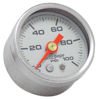 Auto Meter 88026 Black with Silver Face 100lb Oil Pressure Gauge 1/8-27npt 1 1/2" o.d Universal use Custom Applications Sold Each
