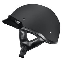 M2R Rebel Shorty Solid Matte Black Helmet w/Studs
