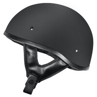M2R Rebel Shorty Solid Matte Black Helmet w/No Studs