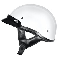 M2R Rebel Shorty Solid Gloss White Helmet w/Peak 