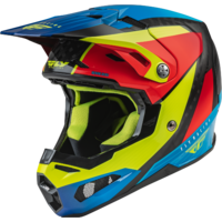 FLY Racing Formula Carbon Helmet Prime Hi-Vis/Blue/Red Carbon