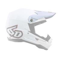 6D Replacement Peak for ATR-1 Helmet Gloss White w/Silver Logo