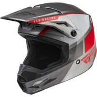 FLY Kinetic Drift Charcoal/Light Grey/Red Youth Helmet