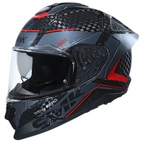 SMK Titan Carbon Black/Grey/Red Helmet