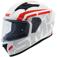 SMK Stellar Stage Matte White/Grey/Red MA163 Helmet