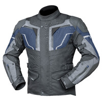 DriRider Nordic 4 Leather/Textile Jacket Black/Cobalt Blue