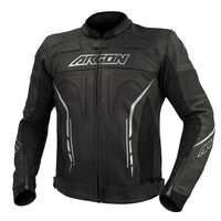 Argon Scorcher Black/White Non-Perforated Leather Jacket