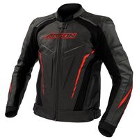 Argon Descent Black/Red Non-Perforated Leather Jacket