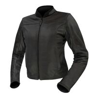 Argon Abyss Black Non-Perforated Womens Leather Jacket