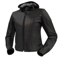 Argon Impulse Black Perforated Womens Leather Jacket