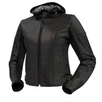 Argon Impulse Black Perforated Womens Leather Jacket [Size:24]