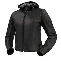 Argon Impulse Black Non-Perforated Womens Leather Jacket
