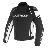 Dainese Racing 3 D-Air Matte Black/Matte Black/White Perforated Leather Jacket