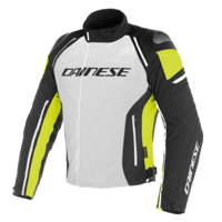 Dainese Racing 3 D-Air Matte Black/Charcoal Grey/Fluro Yellow Perforated Leather Jacket