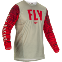 FLY Racing 2022 Kinetic Jersey Wave Light Grey/Red