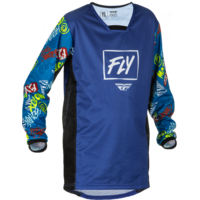 FLY Racing 2022 Kinetic Youth Jersey Rebel Blue/Light Blue
