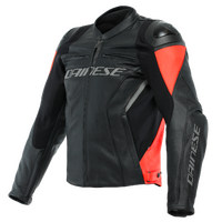 Dainese Racing 4 Black/Fluro Red Leather Jacket