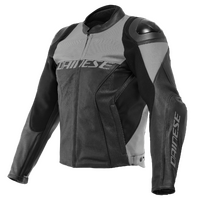 Dainese Racing 4 Black/Charcoal Gray Perforated Leather Jacket