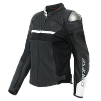 Dainese Rapida Lady Matte Black/Matte Black/White Perforated Womens Leather Jacket