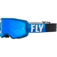 FLY Zone Goggles Blue/Black w/Sky Blue Mirror/Smoke Lens w/Post