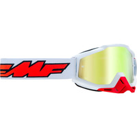 FMF Vision Powerbomb Goggles Rocket White w/True Gold Lens