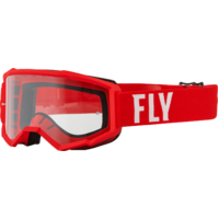 FLY Focus Youth Goggles Red/White w/Clear Lens