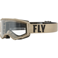 FLY Focus Youth Goggles Khaki/Brown w/Clear Lens