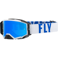 FLY 2023 Zone Pro Goggles White/Blue w/Sky Blue Mirror/Smoke Lens