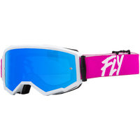 FLY 2023 Zone Goggles Pink/White w/Sky Blue Mirror/Smoke Lens