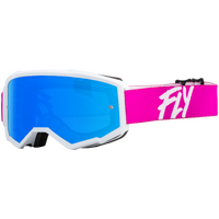 FLY 2023 Zone Youth Goggles Pink/White w/Sky Blue Mirror/Smoke Lens