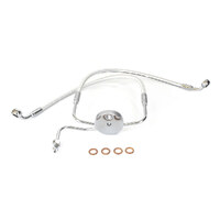 Magnum Shielding MS-37007 Sterling Chromite Lower Front Brake Line w/T-Piece for Sportster 04-Up w/Dual Front Calipers