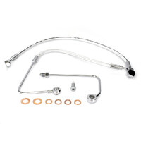 Magnum Shielding MS-AS37001 Sterling Chromite Stock Length Lower Front Brake Line for FLST Softail 11-17/Breakout 15-17 w/Single Front Disc Caliper