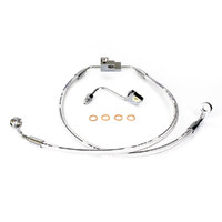 Magnum Shielding MS-AS37006 Sterling Chromite Stock Length Lower Front Brake Line for Dyna Fat Bob 12-Up/Dyna Low Rider 14-Up Models