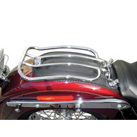 Motherwell Products MWL-175-09 Solo Seat Luggage Rack Chrome for Fat Boy 07-17/Heritage Softail 05-17/Softail Deluxe 05-17/Softail Custom 07-10