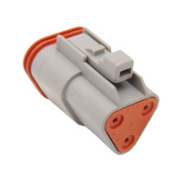 NAMZ Custom Cycle Products NMZ-DP-3G 3-Wire Deutsch Plug w/Wedgelock Grey