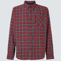 Oakley Podium Plaid Long Sleeve Flannel Red/Black Check