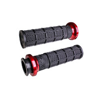 Odi ODI-V31ITW-BB-R Hart-Luck Full Waffle Lock-On Handgrips Red for Indian Touring 18-Up