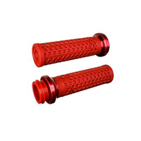 Odi ODI-V31VHTWDR-R Vans Signature Lock-On Handgrips Red/Red for most Big Twin 08-Up w/Throttle-By-Wire