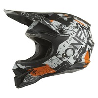 Oneal 2022 3 Series Helmet Scarz V.22 Black/Grey/Orange