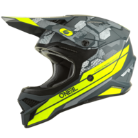 Oneal 2022 3 Series Helmet Camo V.22 Grey/Neon Yellow