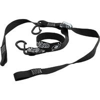 Oneal Deluxe Ratchet Tie Downs 1 1/2"  w/ Soft Loop & Secure Hook Black/Black
