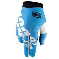 100% iTrack Cyan Gloves